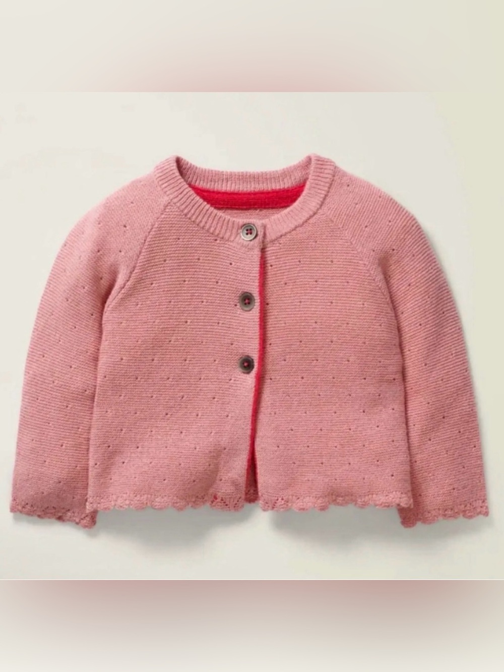 BABY BODEN Scalloped Hem Knit Baby Cardigan - 3-6M
